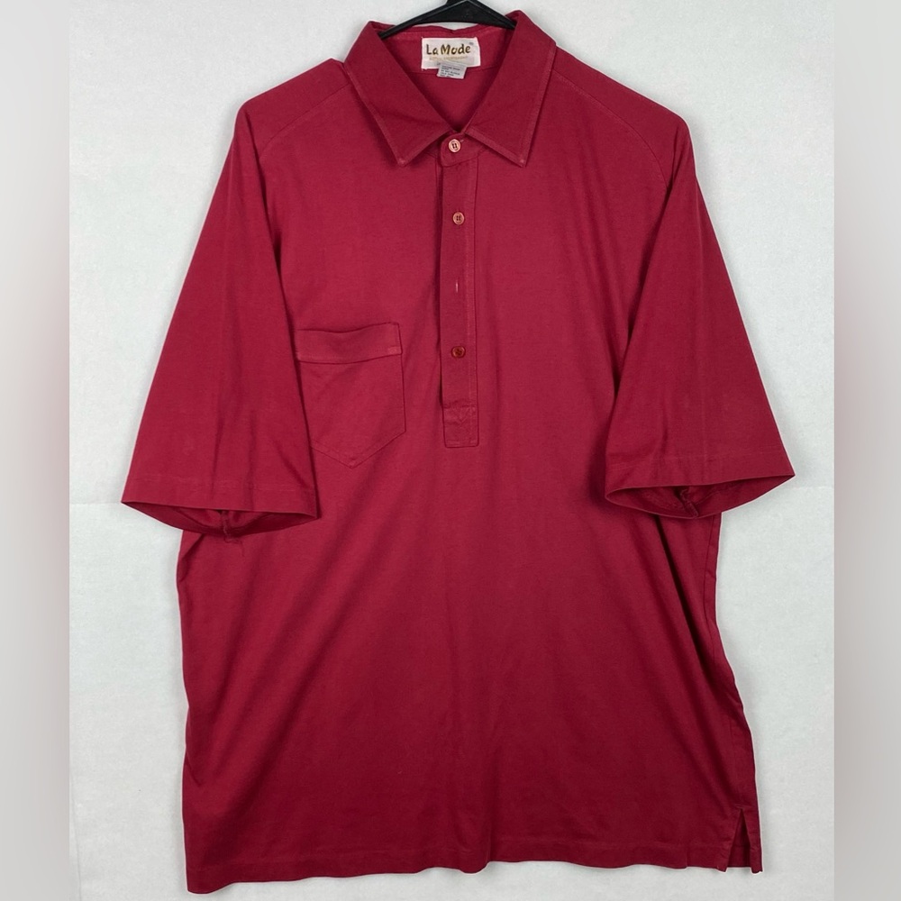 La Mode Men’s XL Red Polo Active Sportswear Made in USA
